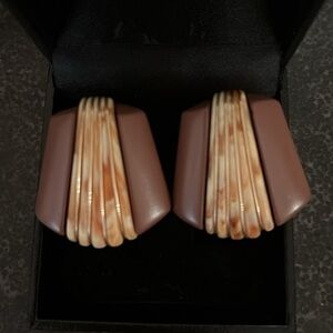 NAPIER Runway 90’s Mid-Century Art Deco Pierced Earrings